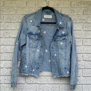 Denim jacket with embroidered stars